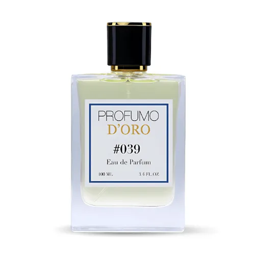 Profumo D’oro #039 – edler Flakon, Hauptansicht des lederig-rauchigen Eau de Parfum